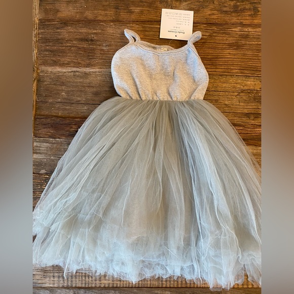 Dudu Cream Other - Dudu Cream girls grey tulle ribbed dress NWT
